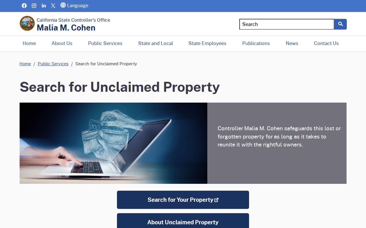Monrovia people search through California unclaimed property records