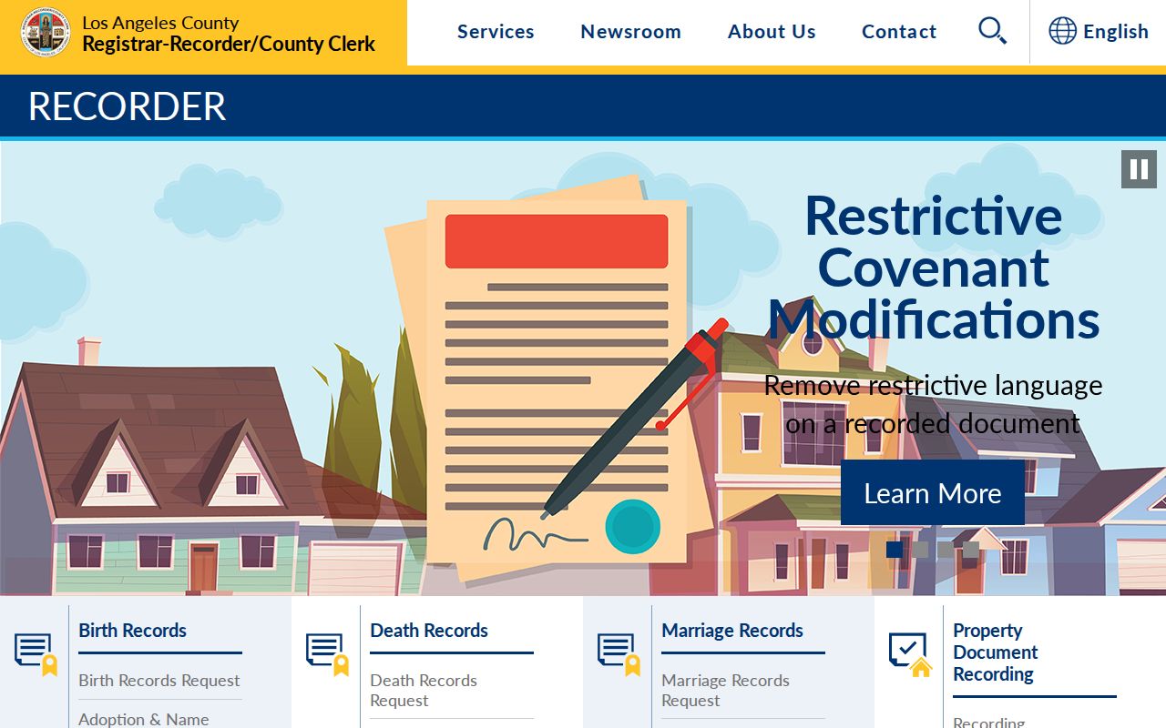 Monrovia public records Los Angeles County recorder hub