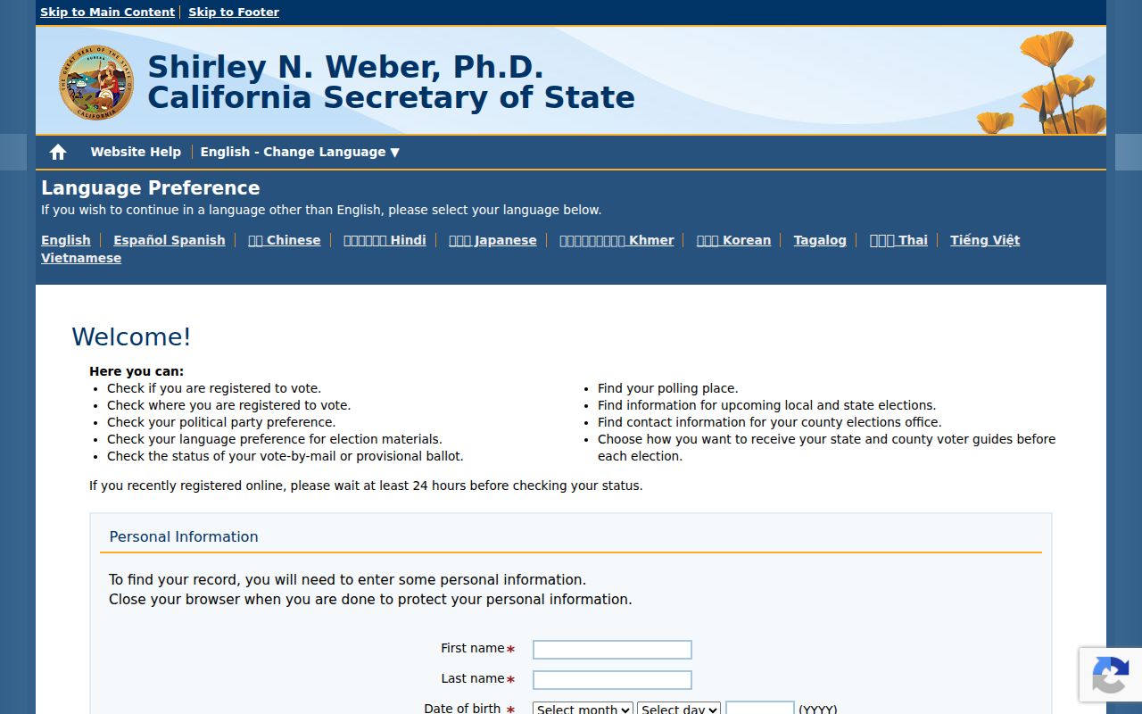 Monrovia voter registration records My Voter Status lookup